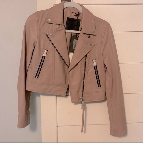 All Saints Rift cropped biker jacket pink size US4

• Size: 4 All Saints - Picture 11 of 12
